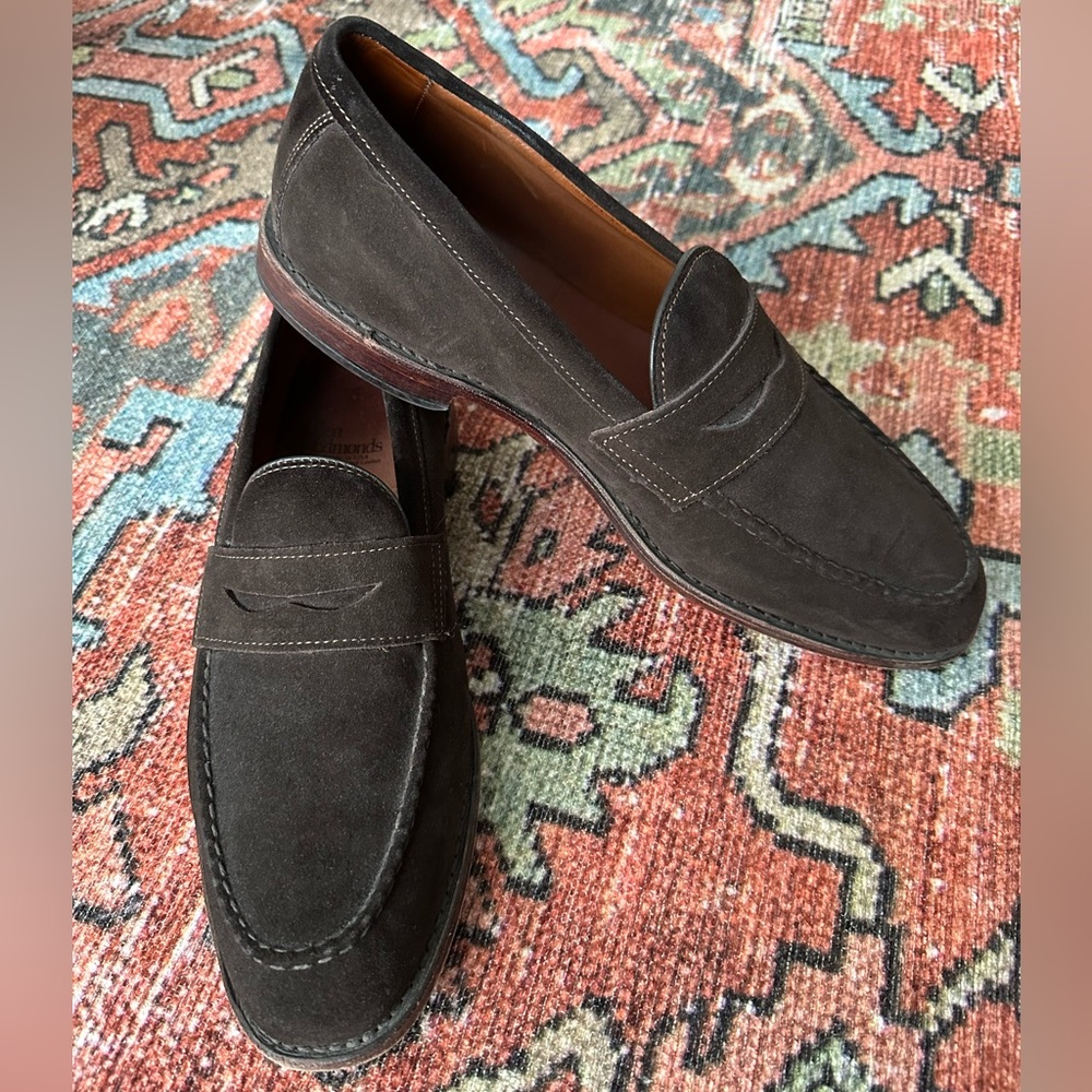 Newton Penny Loafers in Brown Suede